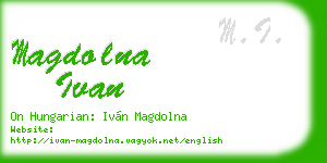 magdolna ivan business card